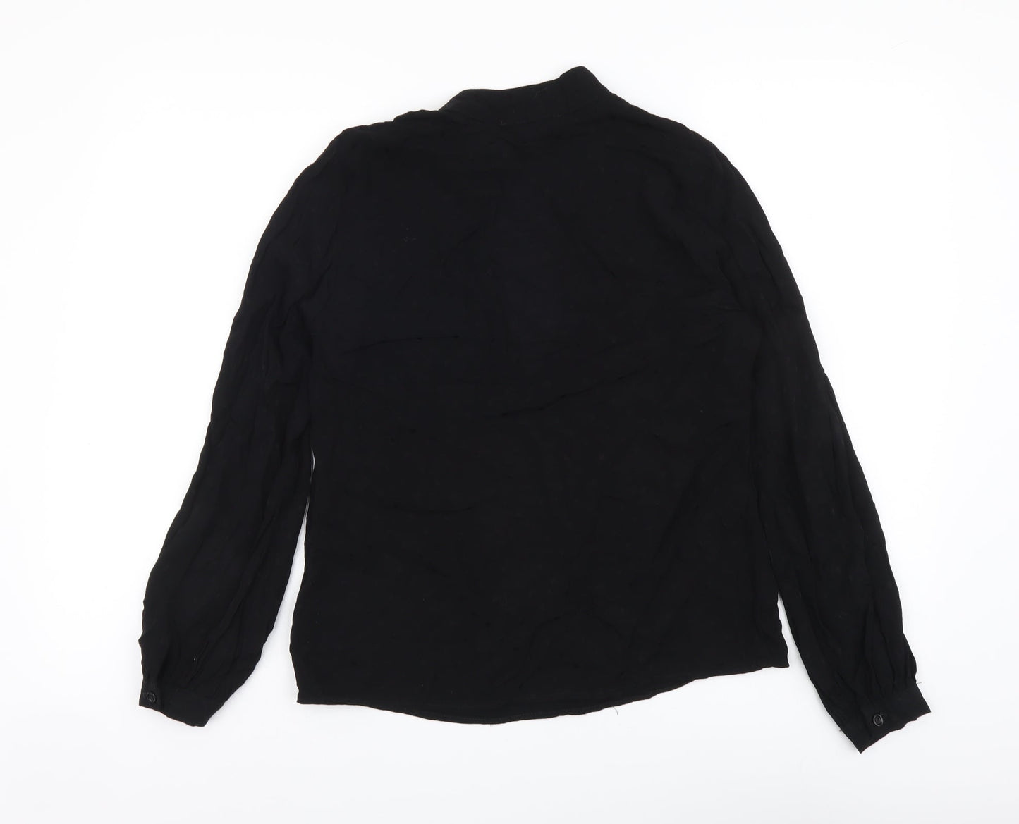 Cooperative Womens Black Polyester Basic Blouse Size M Mock Neck