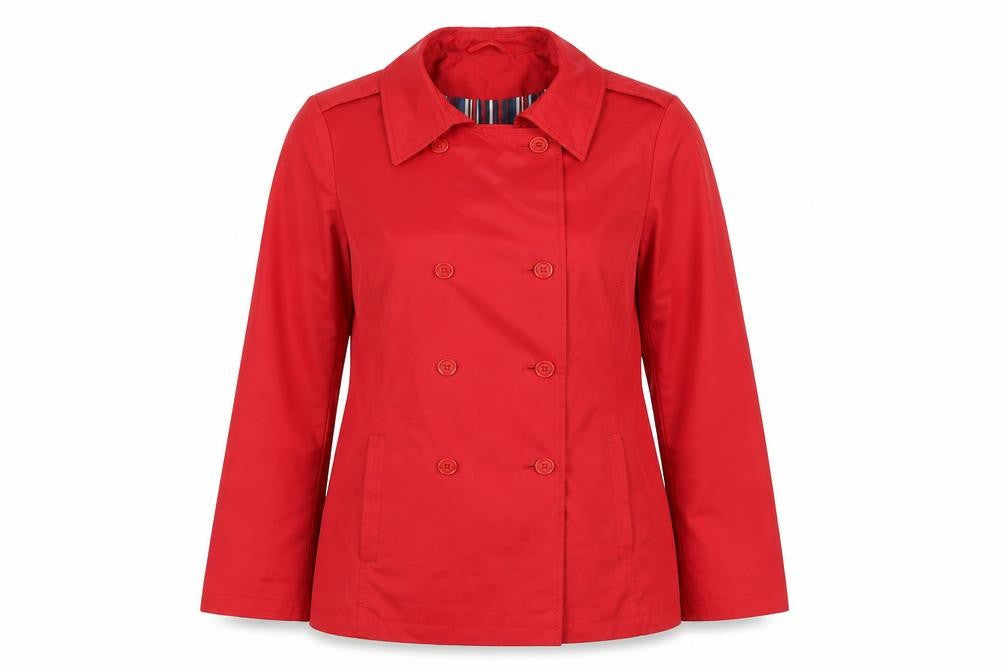 Dorothy Perkins Womens Red Pea Coat Coat Size 12 Button