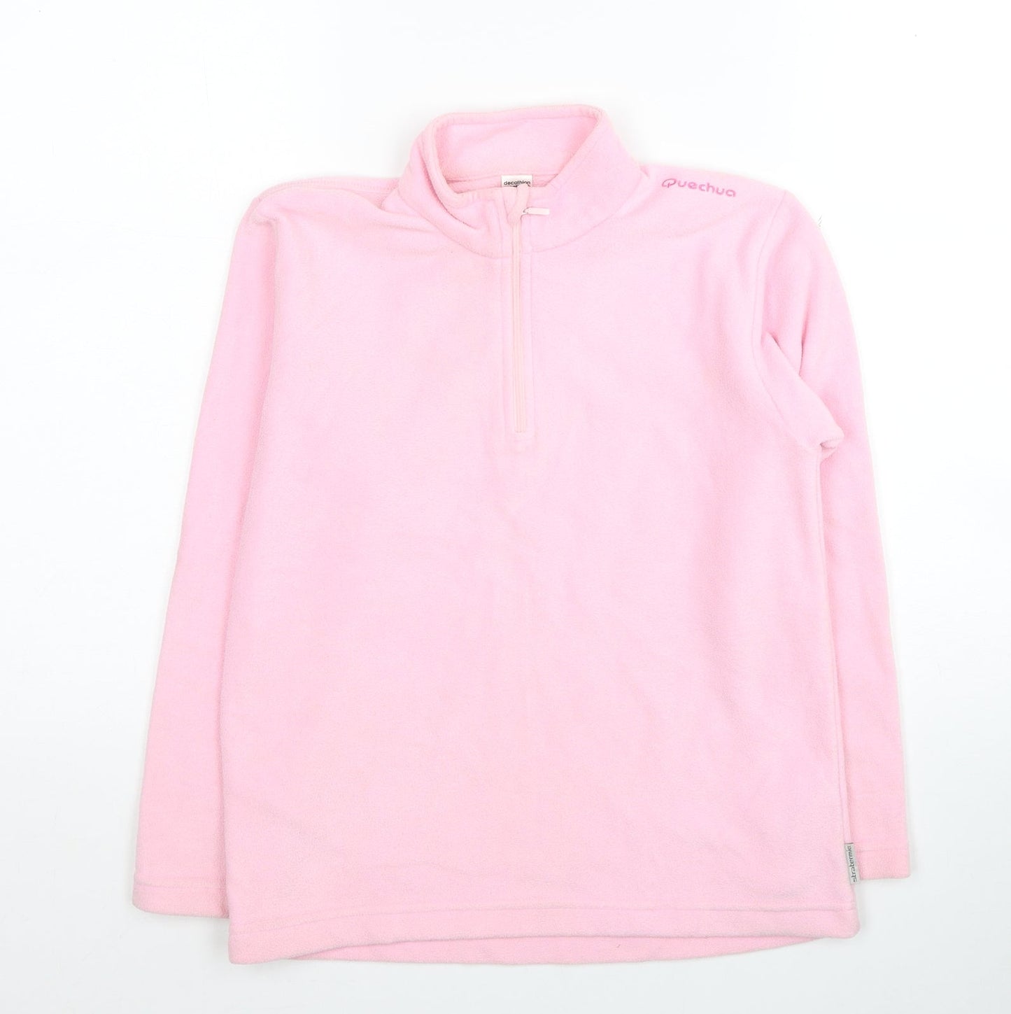 DECATHLON Girls Pink Polyester Full Zip Sweatshirt Size 10 Years Pullover