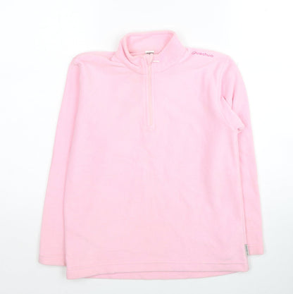 Decathlon Girls Pink Polyester Full Zip Sweatshirt Size 10 Years Pullover