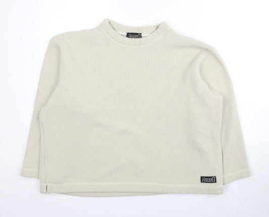 Driza-Bone Womens Beige Polyester Pullover Sweatshirt Size L Pullover - Ribbed