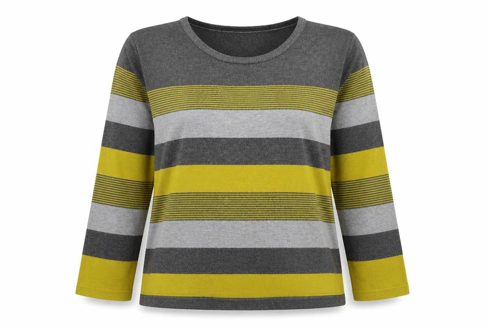Chianri Womens Multicoloured Scoop Neck Striped Viscose Pullover Jumper Size L