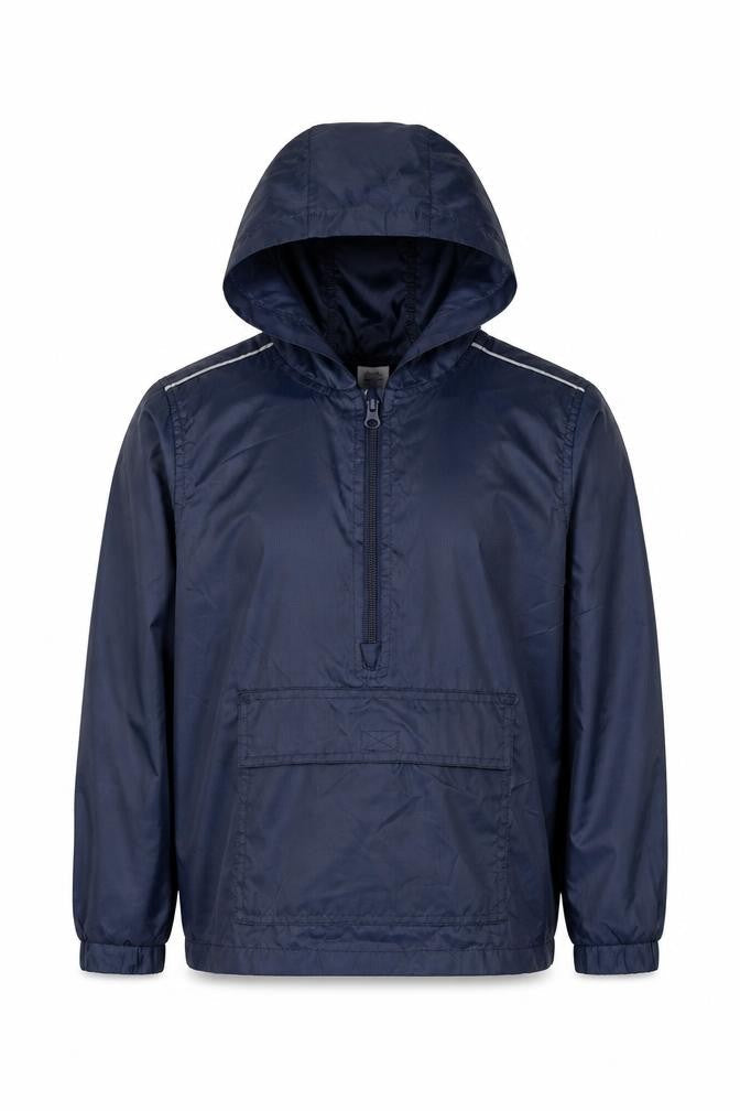 Back To School Boys Blue Rain Coat Jacket Size S Pullover