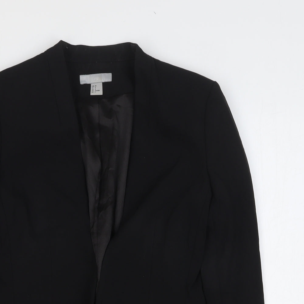H&M Womens Black Jacket Blazer Size 10 Buckle
