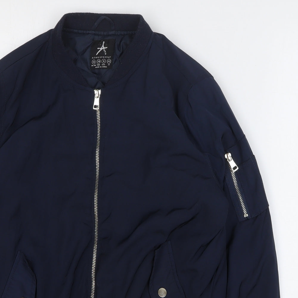 Atmosphere Womens Blue Jacket Coat Size 10 Zip