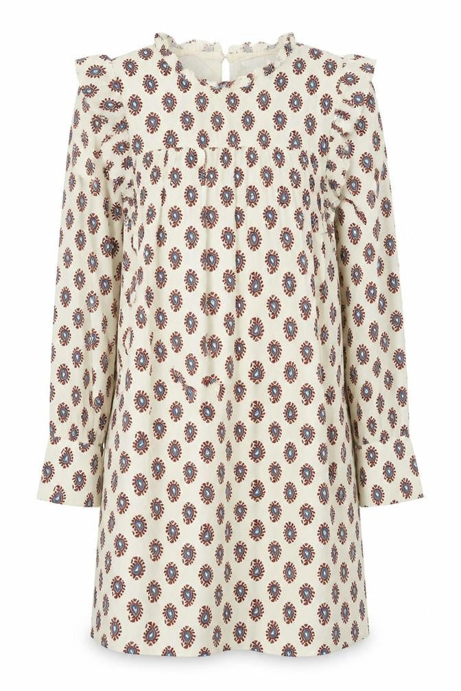 Wild Honey Womens White Geometric Rayon Jumper Dress Size XS Round Neck Pullover