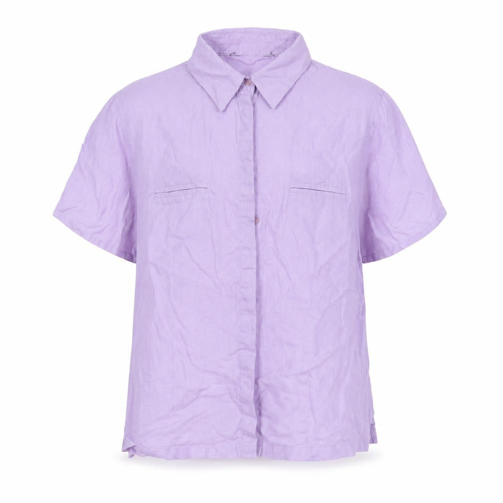 Preworn Boys Purple Linen Basic Button-Up Size M Collared Button