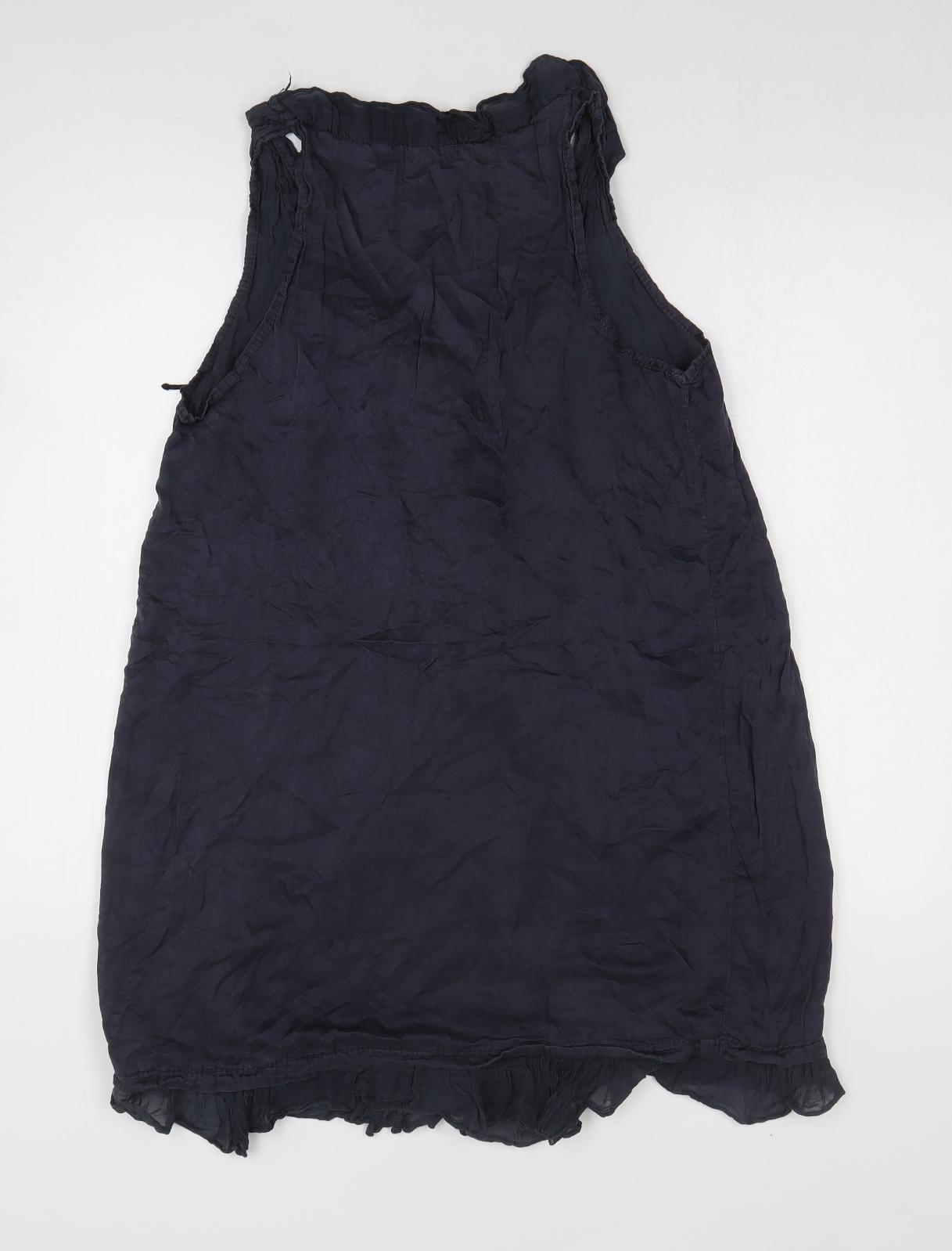 Preworn Womens Black Polyester Tank Dress Size L Boat Neck Pullover