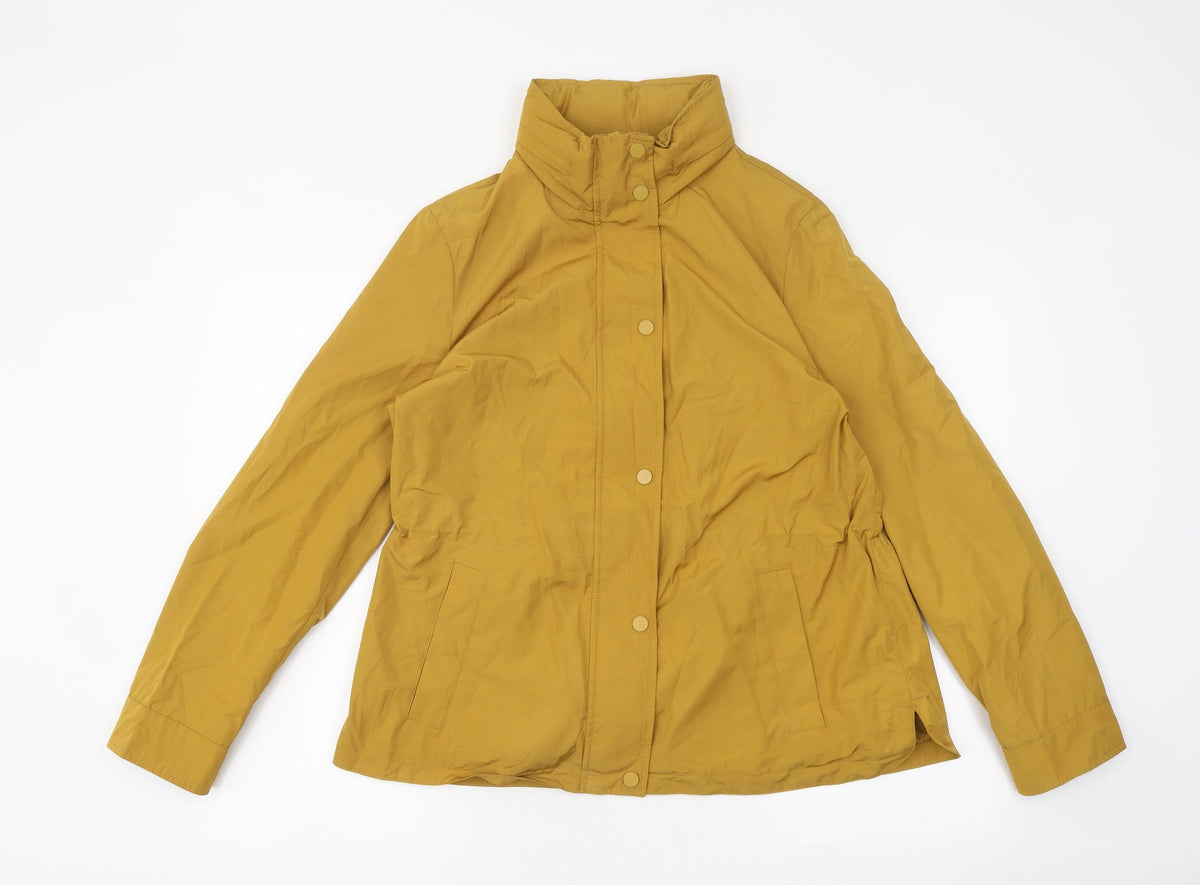Marks & Spencer Womens Yellow Overcoat Coat Size 14 Zip