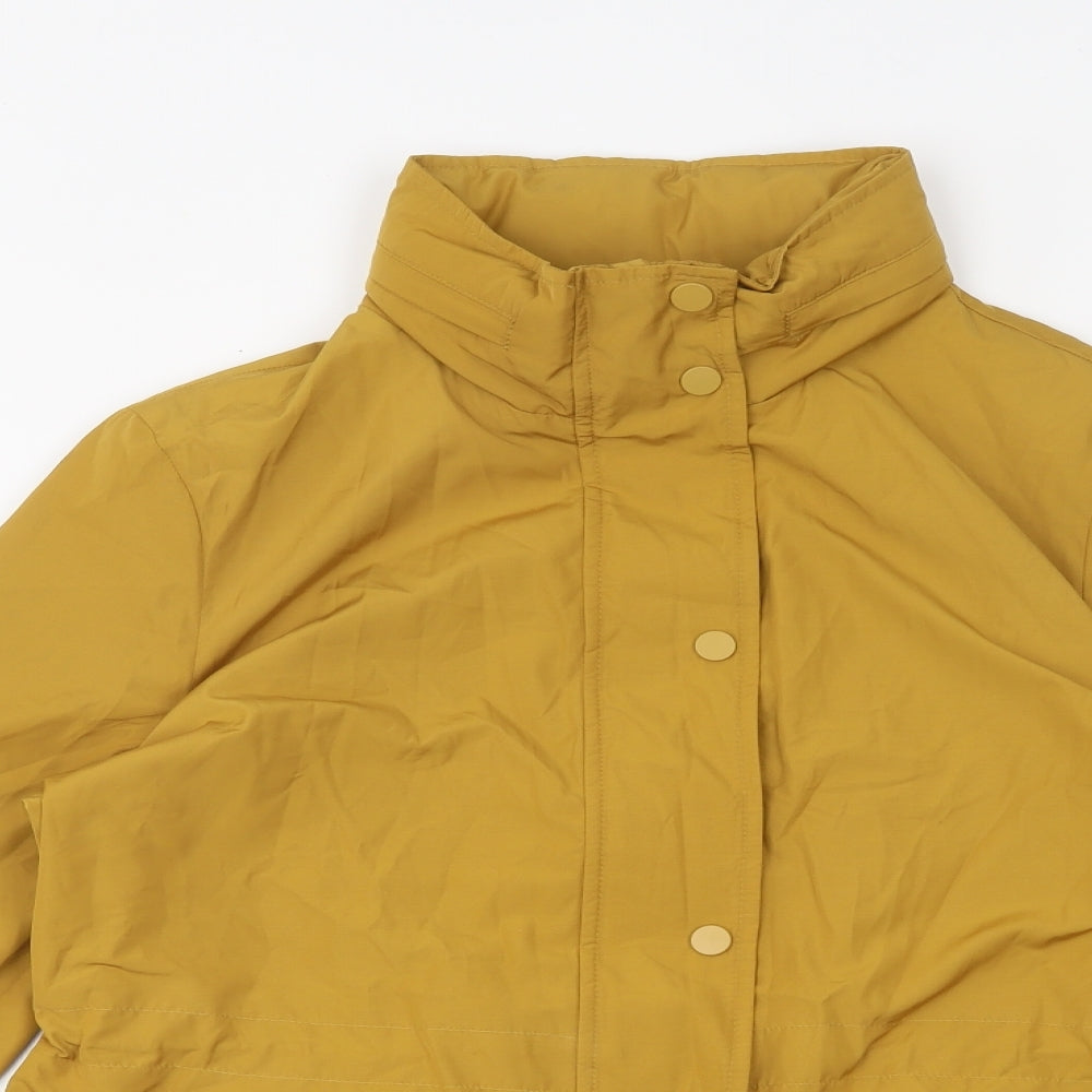 Marks & Spencer Womens Yellow Overcoat Coat Size 14 Zip