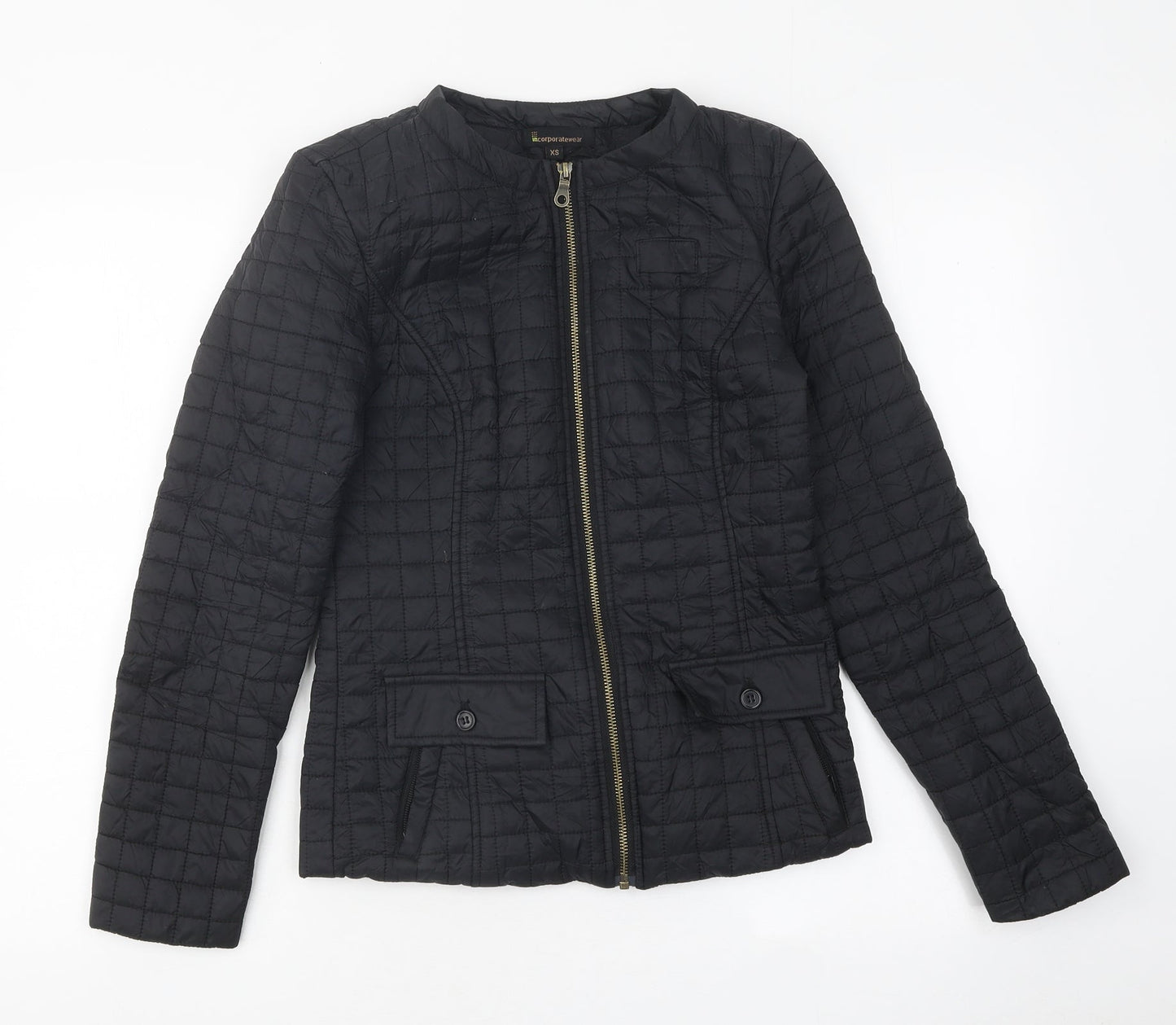 Incorporatewear Womens Black Biker Coat Size XS Zip