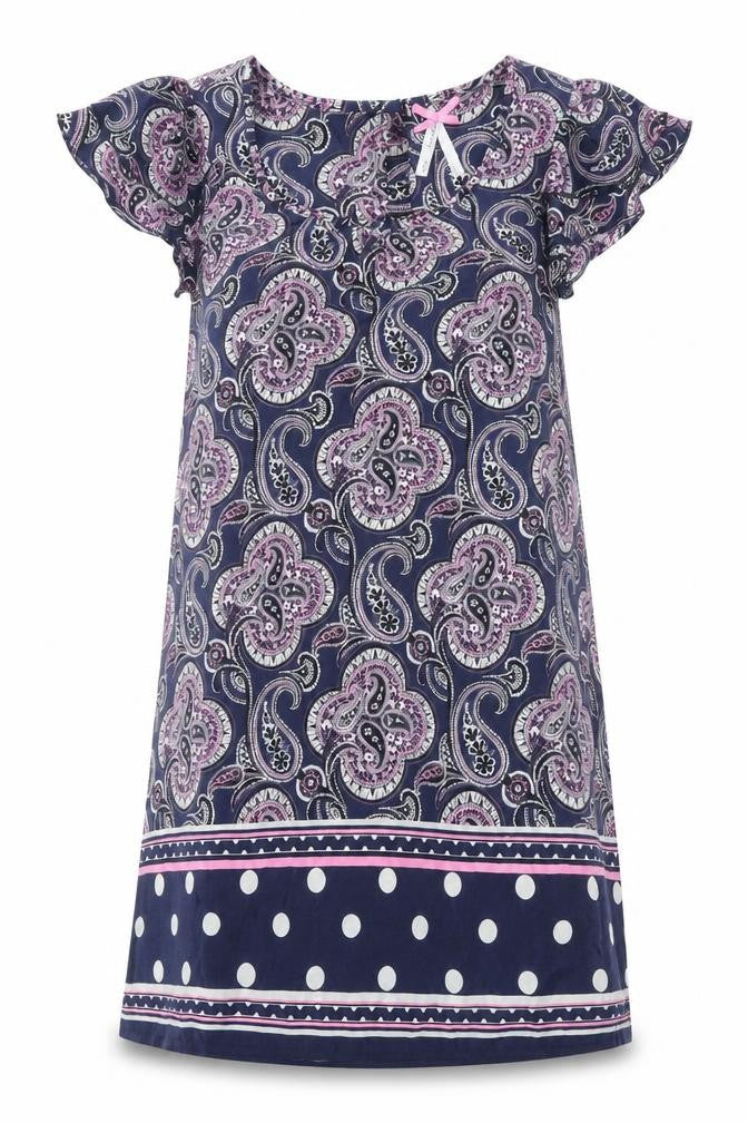 NEXT Womens Blue Paisley Polyester A-Line Size 10 Scoop Neck Button