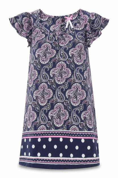Next Womens Blue Paisley Polyester A-Line Size 10 Scoop Neck Button