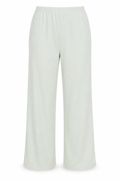 Stylewise Womens Green Polyester Trousers Size 8 L30 in Regular - Ribbed