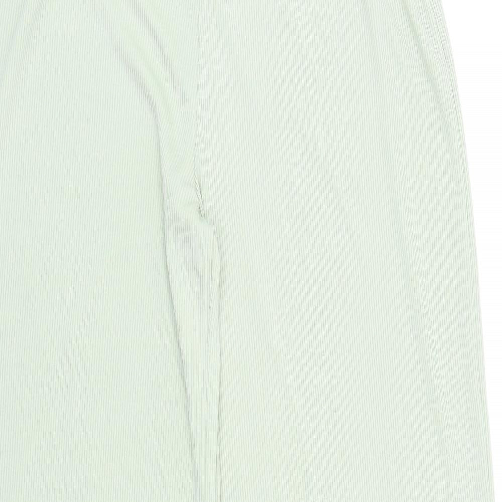 Stylewise Womens Green Polyester Trousers Size 8 L30 in Regular - Ribbed