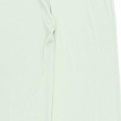 Stylewise Womens Green Polyester Trousers Size 8 L30 in Regular - Ribbed