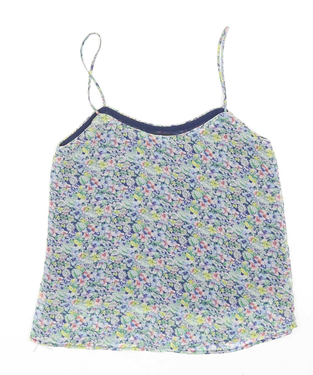 Mango Womens Multicoloured Floral Polyester Camisole Tank Size S Scoop Neck