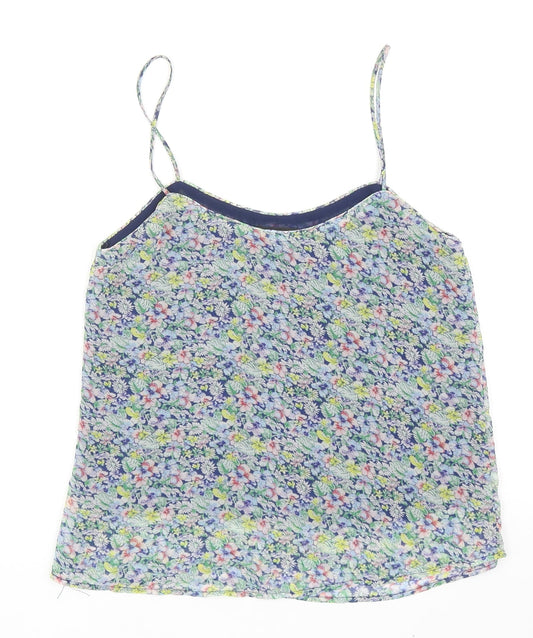 Mango Womens Multicoloured Floral Polyester Camisole Tank Size S Scoop Neck