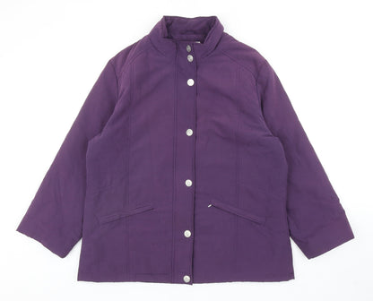 EWM Womens Purple Jacket Size 14 Snap