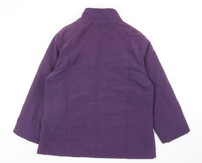 EWM Womens Purple Jacket Size 14 Snap