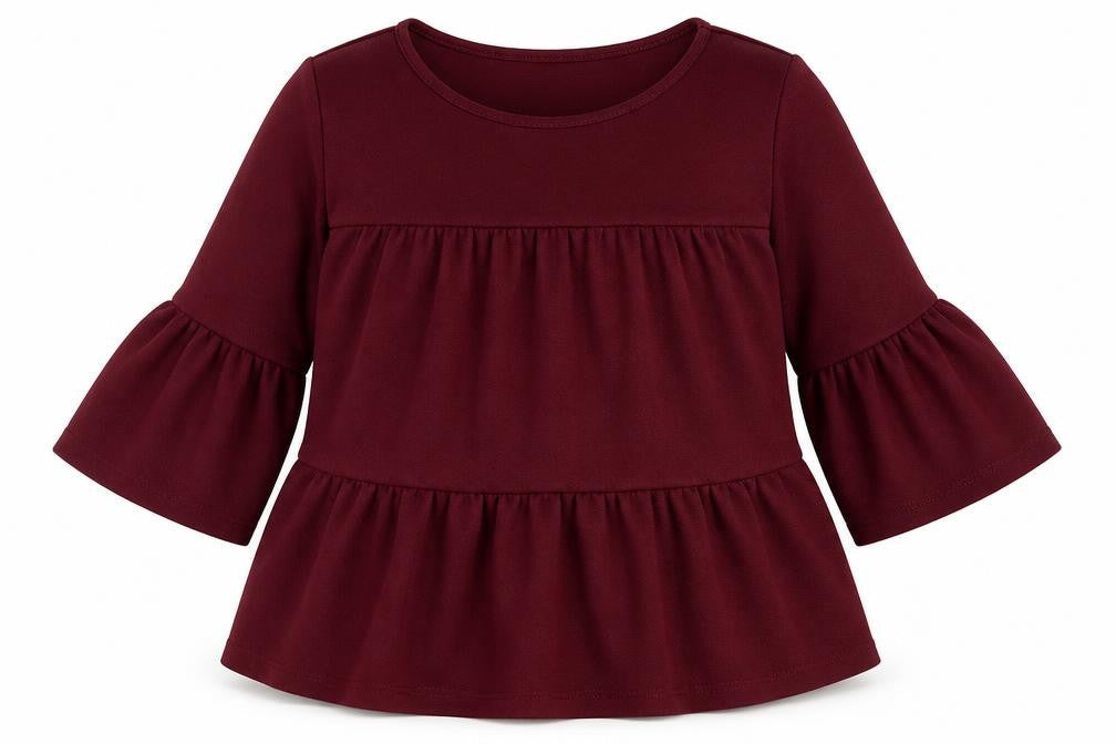 SheIn Womens Red Polyester Basic Blouse Size M Crew Neck
