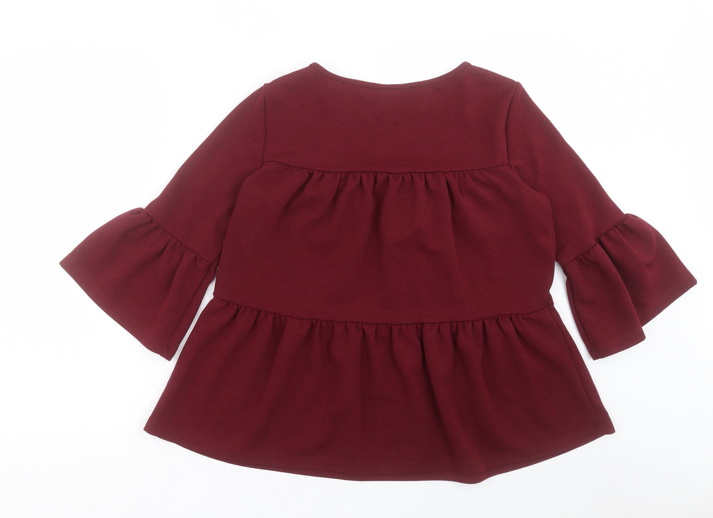 SheIn Womens Red Polyester Basic Blouse Size M Crew Neck