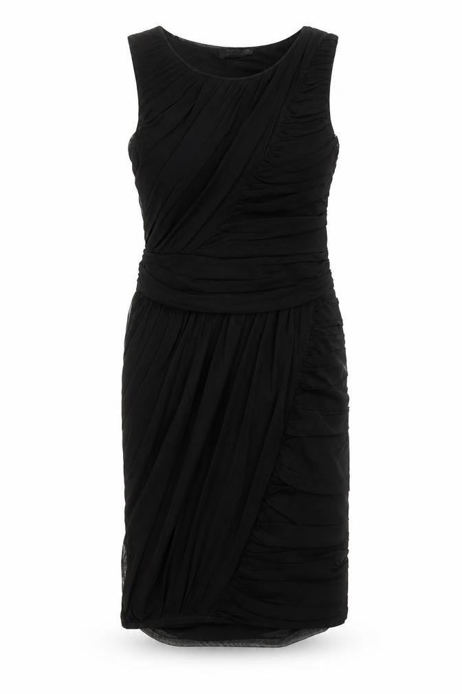 Savida Womens Black Polyester A-Line Size 12 Crew Neck Zip