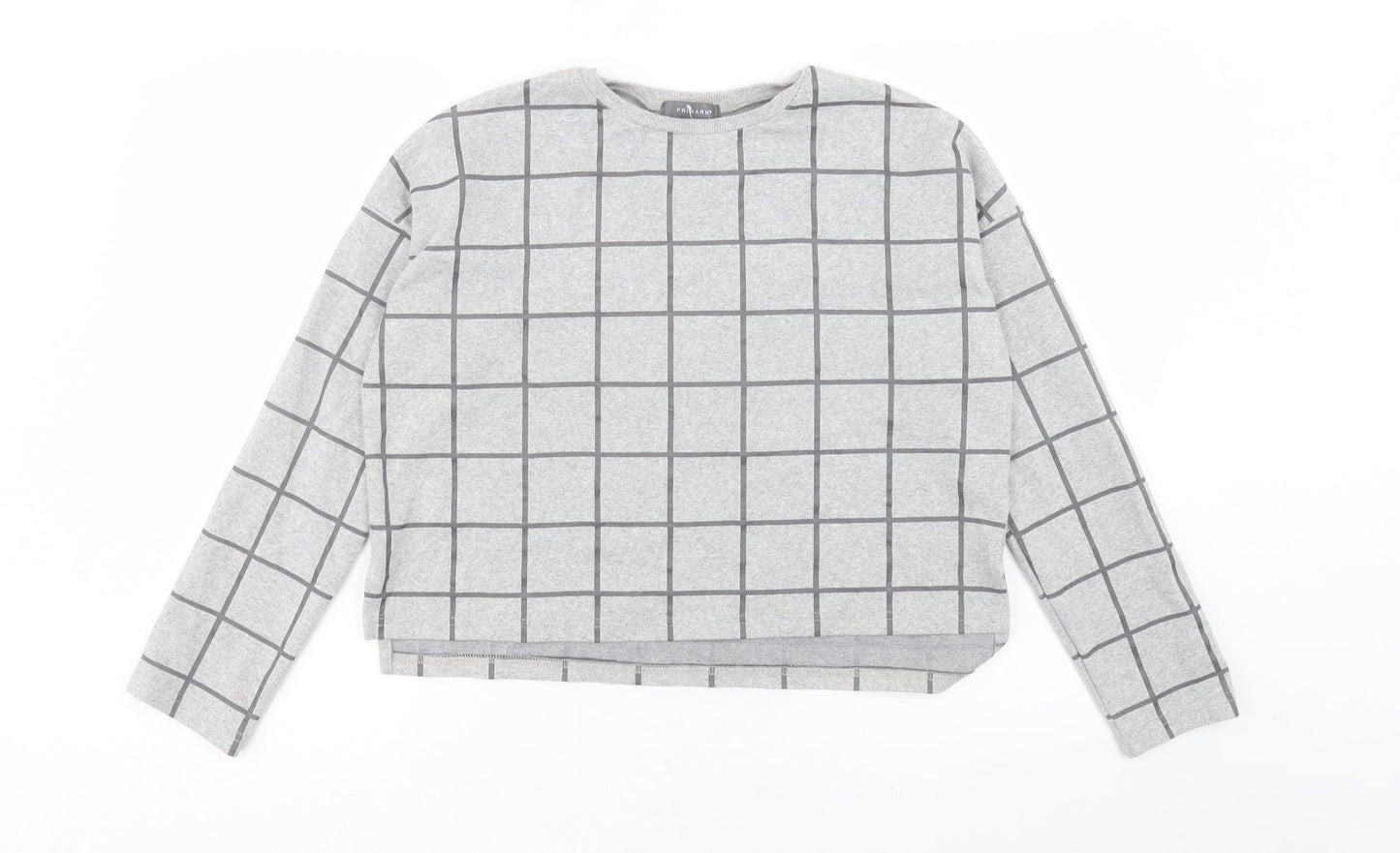 Primark Womens Grey Check Polyester Pullover Sweatshirt Size S Pullover - Size 10-12