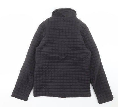 Marks & Spencer Womens Black Quilted Jacket Size S Button