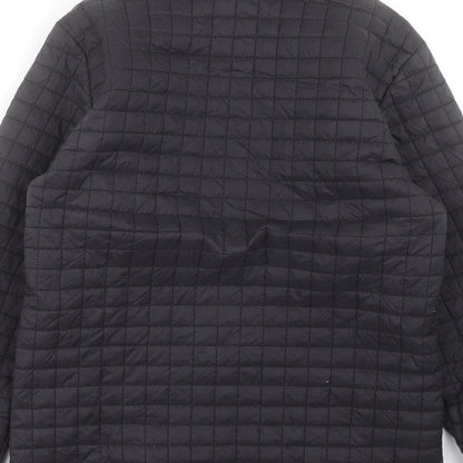 Marks & Spencer Womens Black Quilted Jacket Size S Button