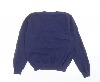 Preloved Fruit of the Loom Womens Blue Cotton Pullover Sweatshirt Size S Pullover - Back