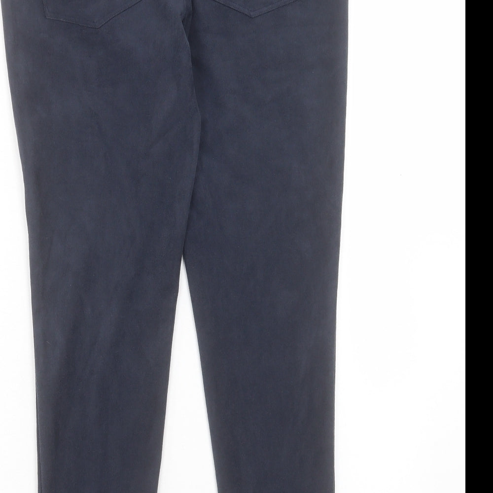 Marks and Spencer Womens Blue Polyester Trousers Size 10 L27 in Regular Button
