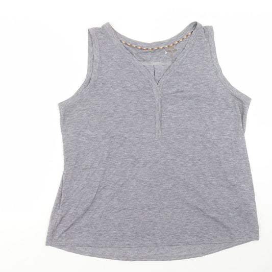 Sherpa Womens Grey Polyester Basic Tank Size XL V-Neck