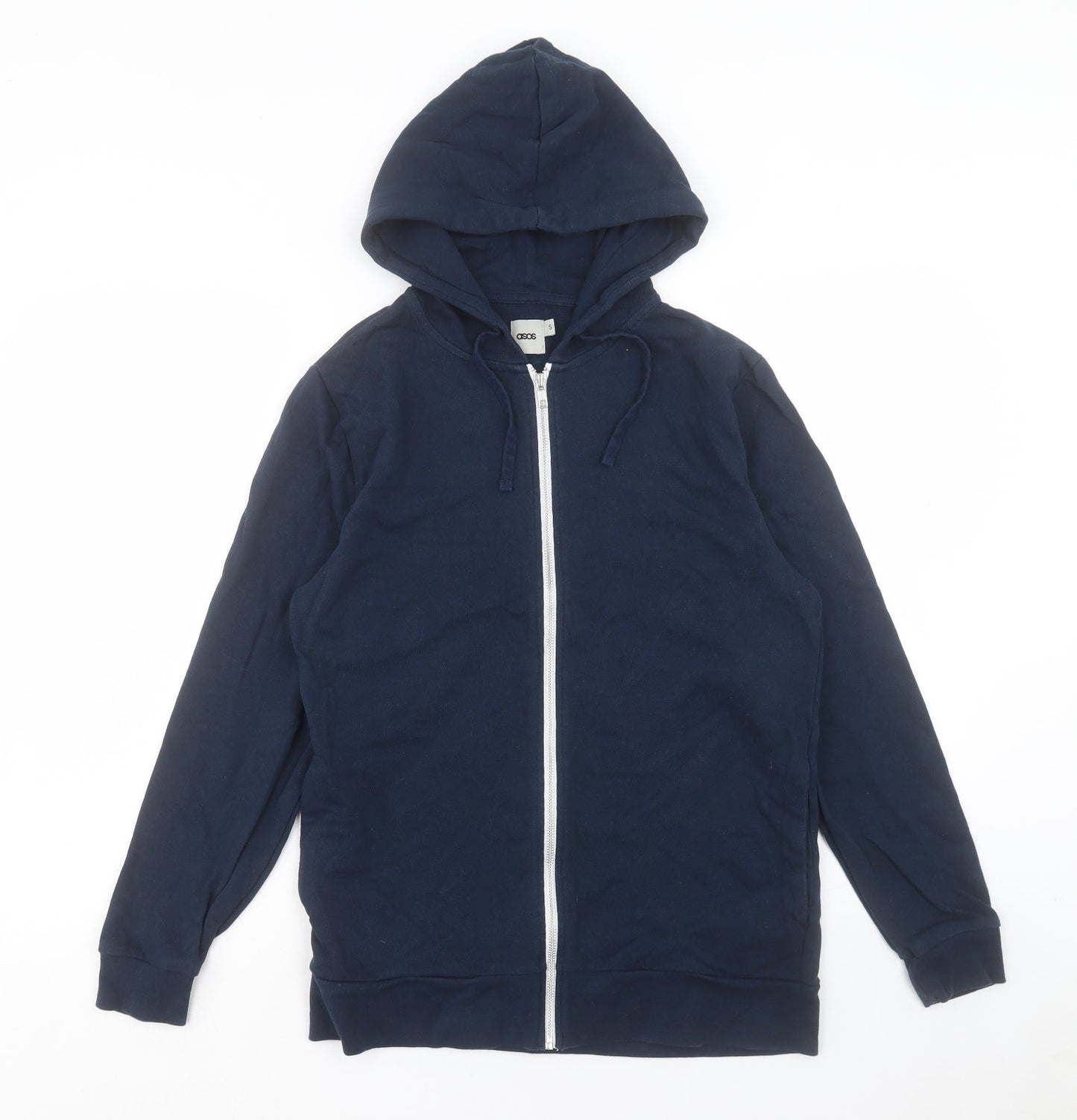 ASOS Mens Blue Cotton Full Zip Hoodie Size S