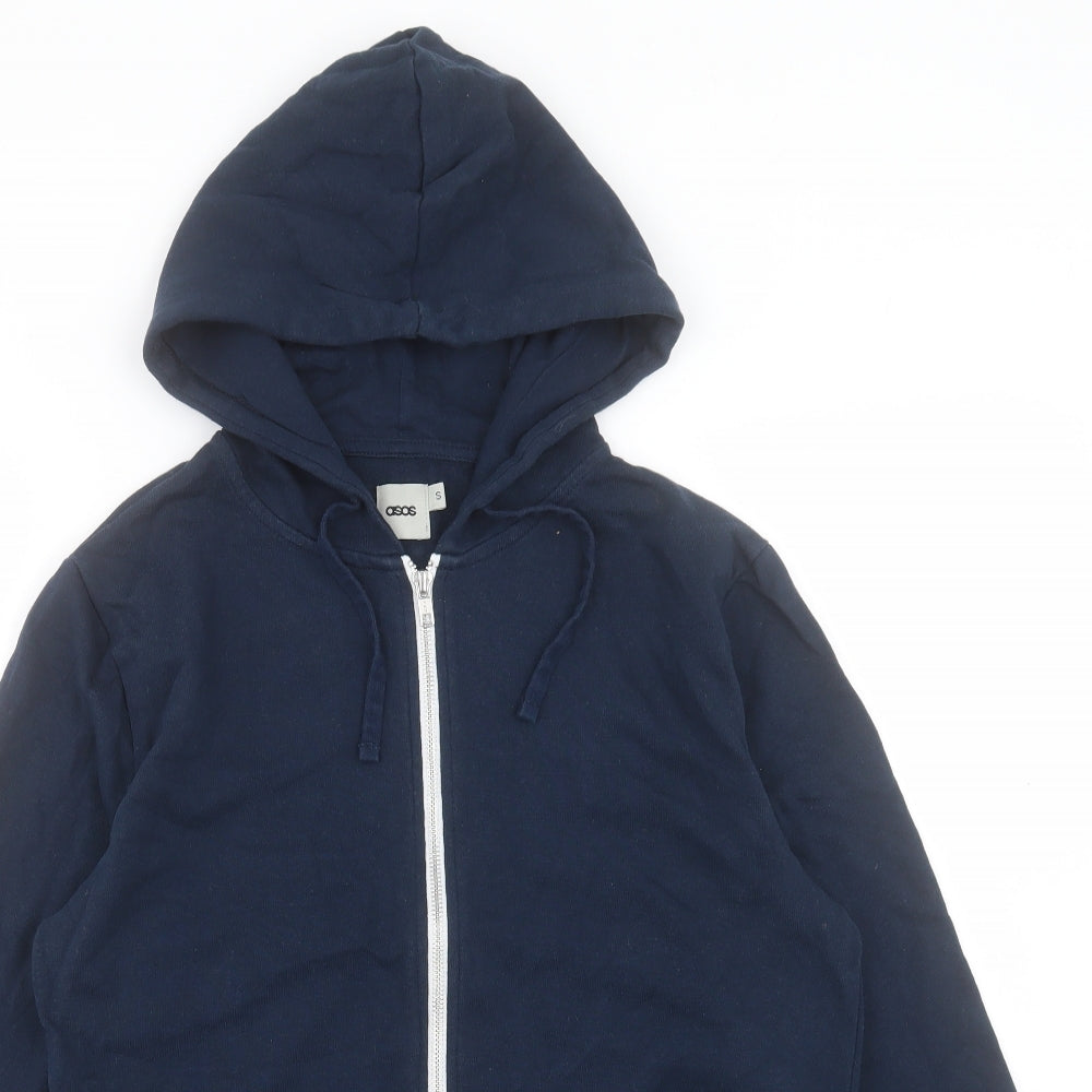 ASOS Mens Blue Cotton Full Zip Hoodie Size S