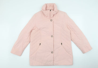 Marcona Womens Pink Puffer Jacket Coat Size 36 Zip
