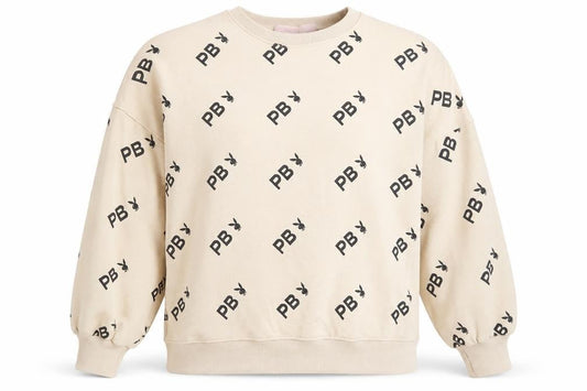 Missguided Womens Beige Polyester Pullover Sweatshirt Size 6 Pullover - Play boy. Balloon sleeves