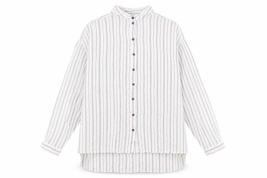 Topshop Womens Multicoloured Striped Viscose Basic Button-Up Size 10 Collared