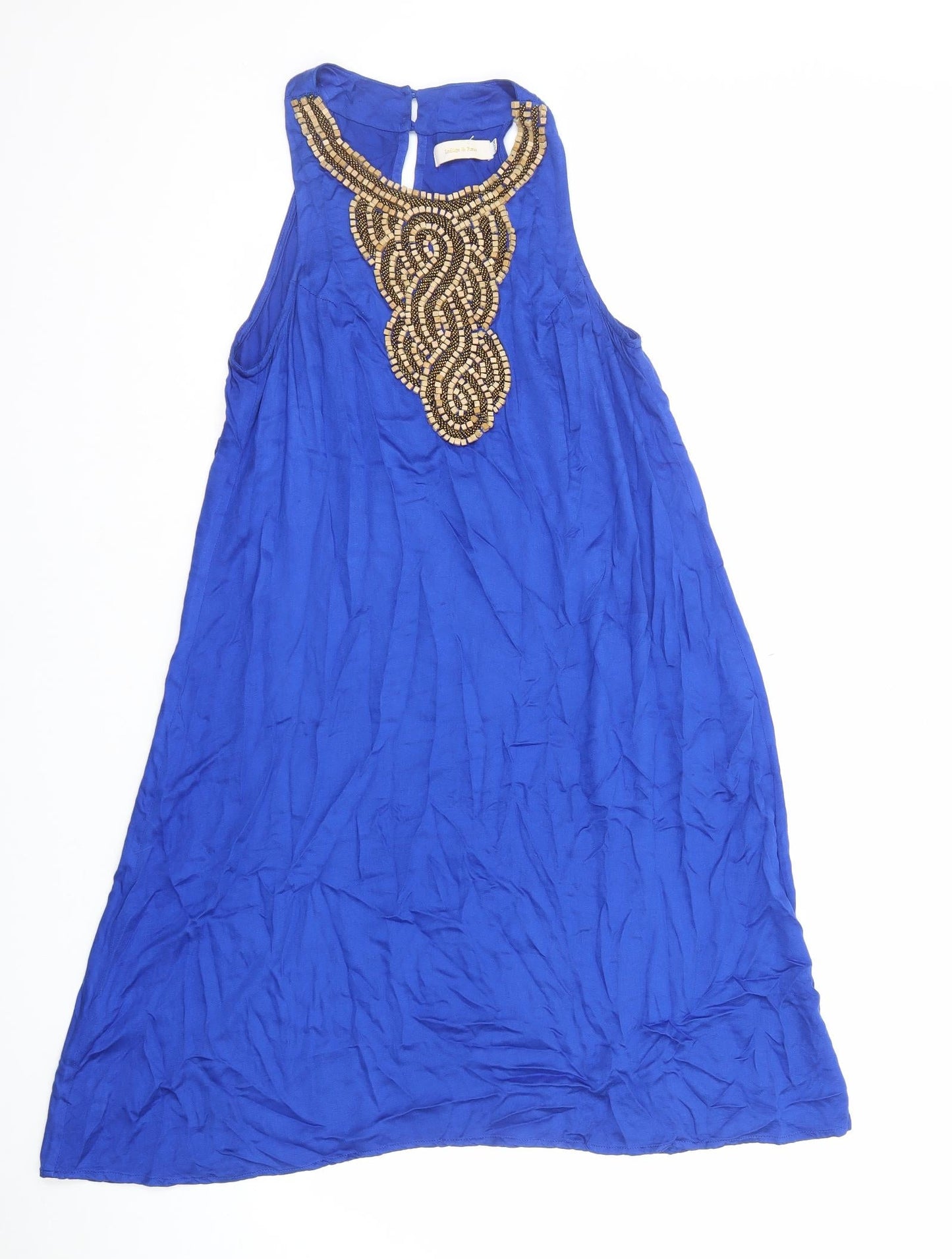 Indigo & Rose Womens Blue Viscose A-Line Size S High Neck Pullover