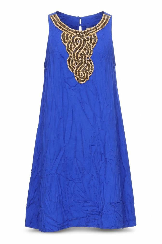 Indigo & Rose Womens Blue Viscose A-Line Size S High Neck Pullover