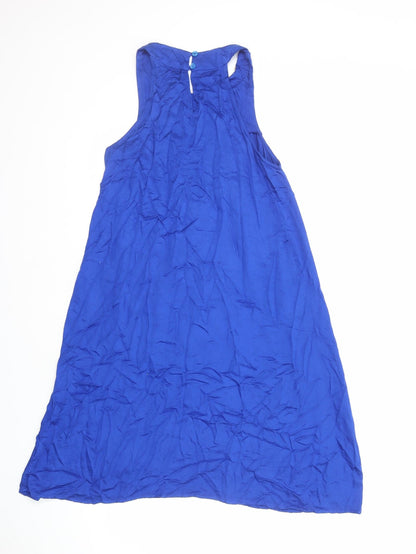 Indigo & Rose Womens Blue Viscose A-Line Size S High Neck Pullover