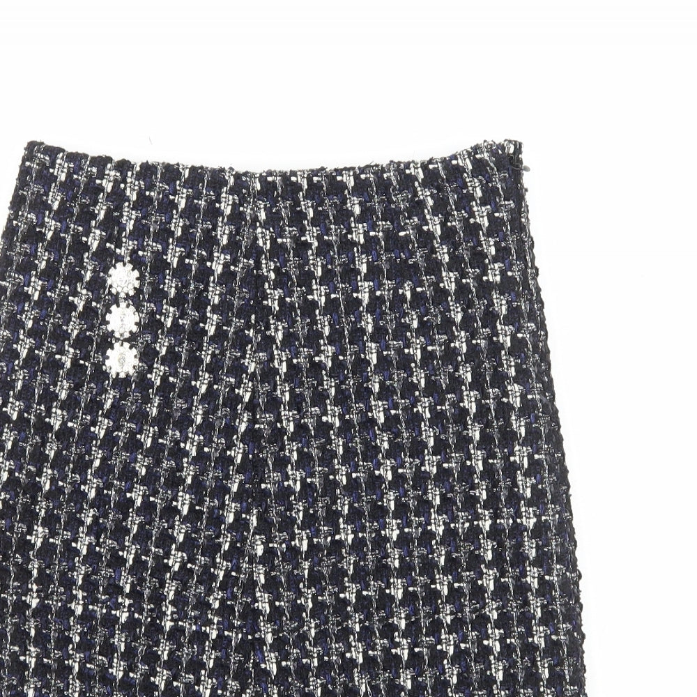 Preworn Womens Multicoloured Polyester Straight & Pencil Skirt Size M Zip