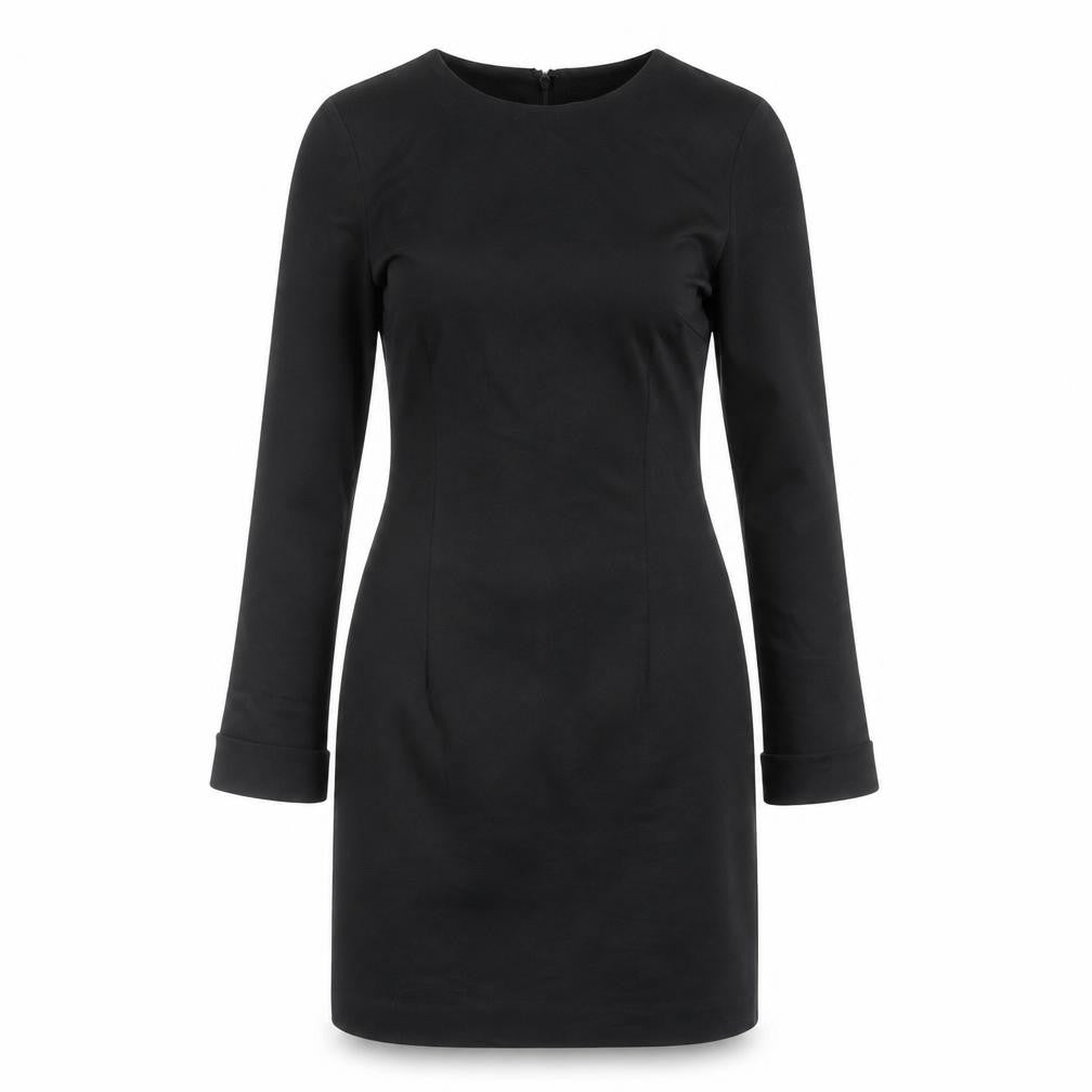 H&M Womens Black Viscose Bodycon Size 8 Round Neck Zip