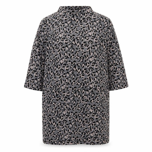 Tu Womens Multicoloured Geometric Polyester Jumper Dress Size 14 Mock Neck Pullover - Leopard Print