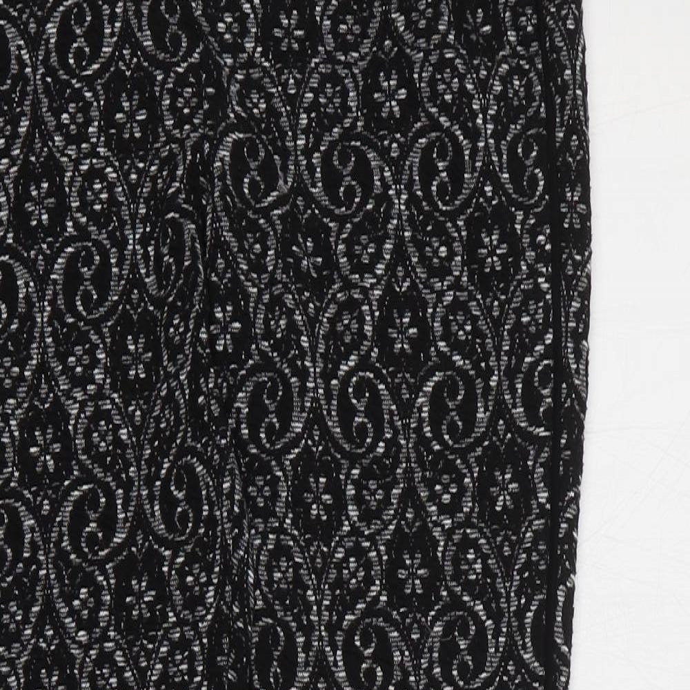 Preworn Womens Black Geometric Cotton Jegging Leggings Size 8 L24 in