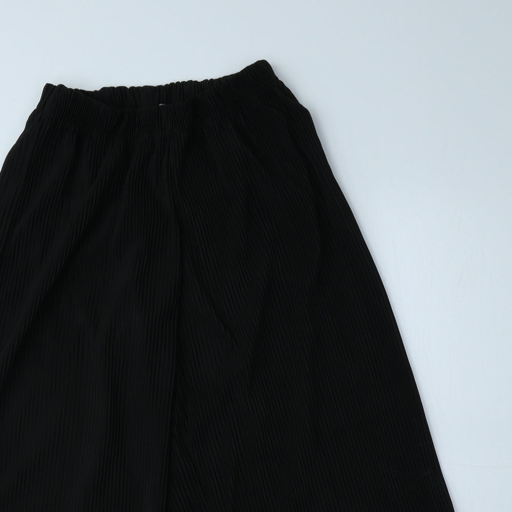 ASOS Womens Black Polyester Cropped Trousers Size 8 L20 in Regular