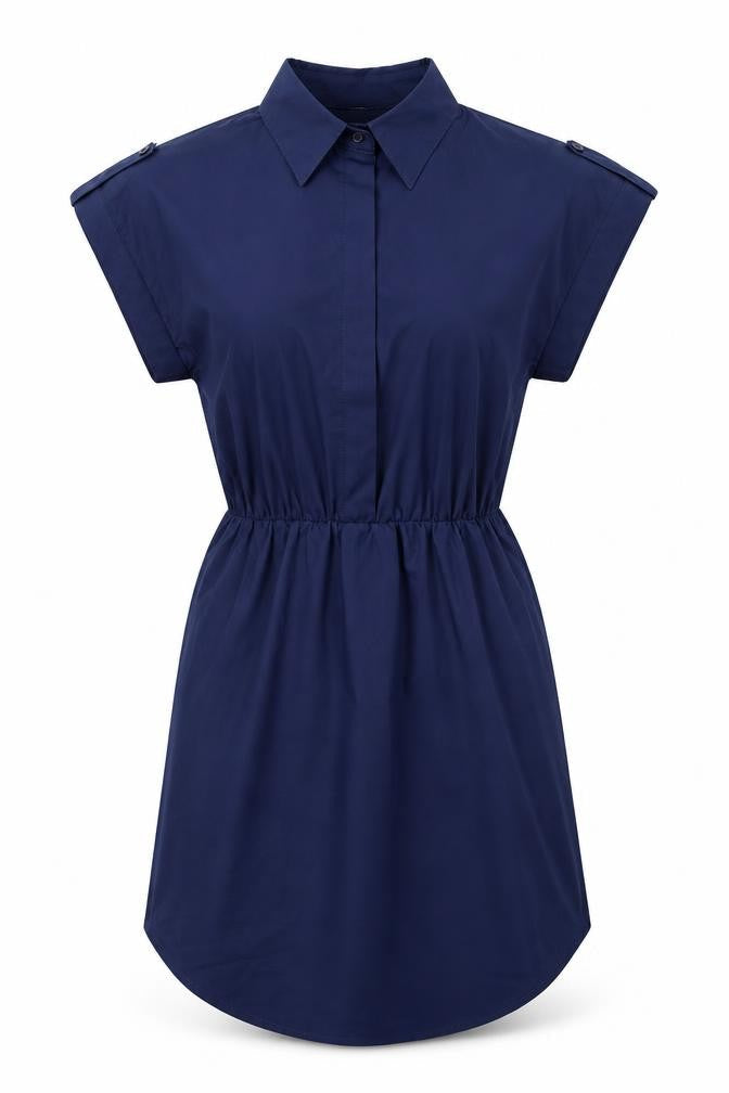 Oionino Womens Blue Polyester Shirt Dress Size XL Collared Button