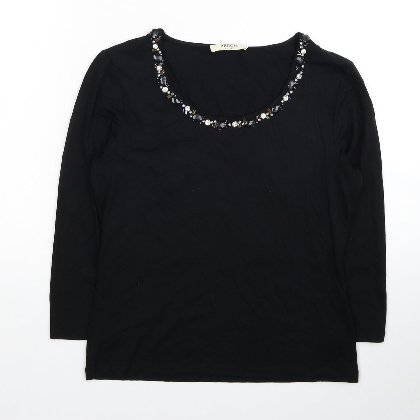 Pieces Womens Black Viscose Basic Blouse Size XS Scoop Neck