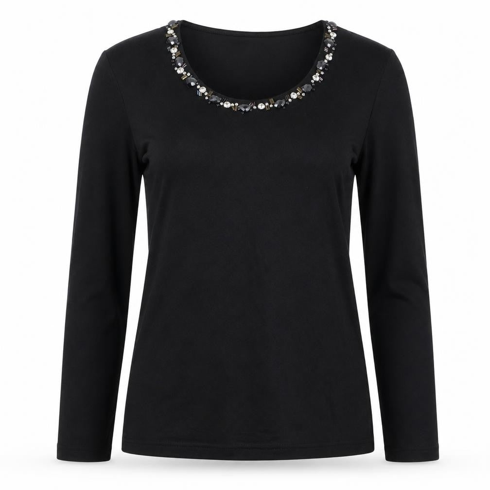 Pieces Womens Black Viscose Basic Blouse Size XS Scoop Neck