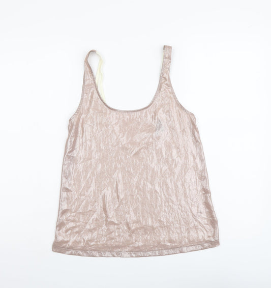 Topshop Womens Pink Polyester Basic Tank Size 8 Scoop Neck